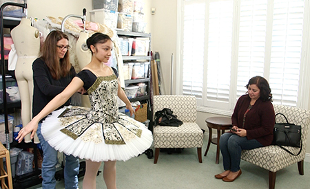 fitting a tutu for a client